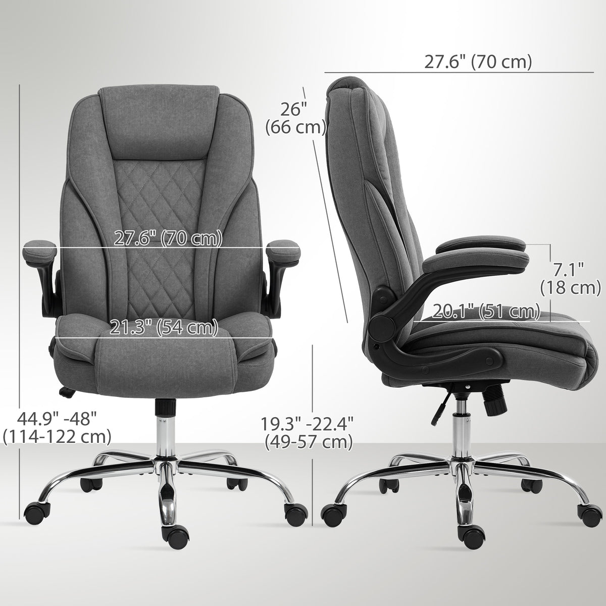 Chaise de bureau ergonomique en velours capitonné