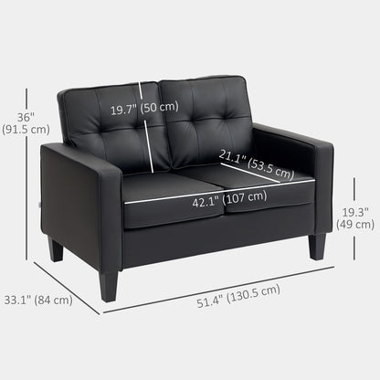 Causeuse 2 places cuir synthétique 130 cm