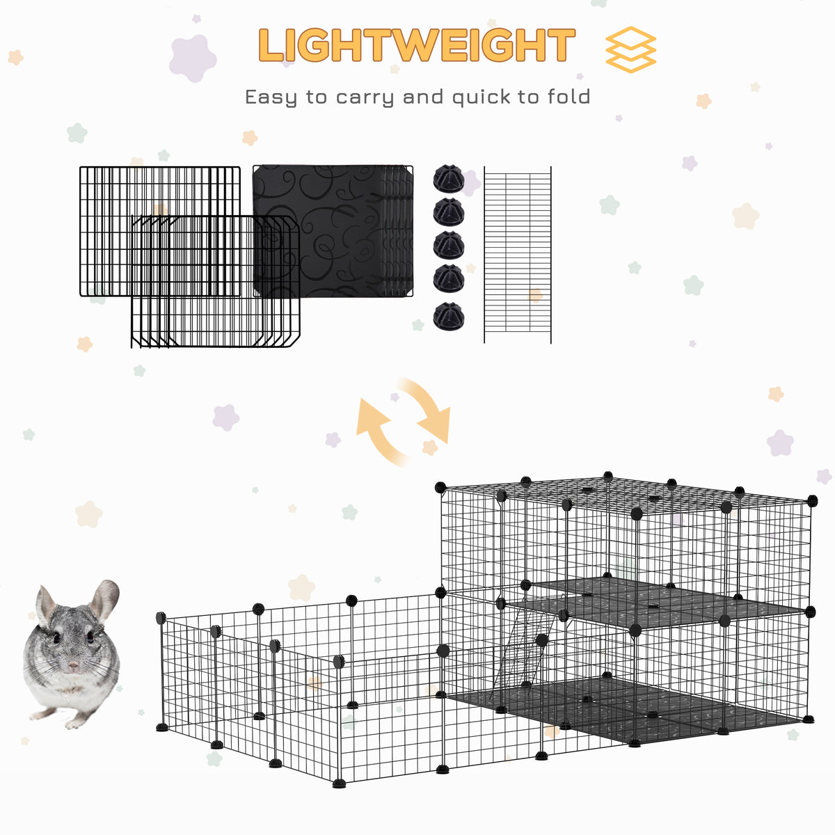 Parc pour petits animaux modulable 46 panneaux