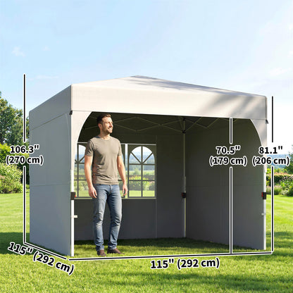 Tente de jardin escamotable UPF 50+ avec 3 parois
