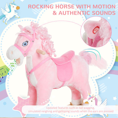 Cheval à bascule en peluche avec sons réalistes