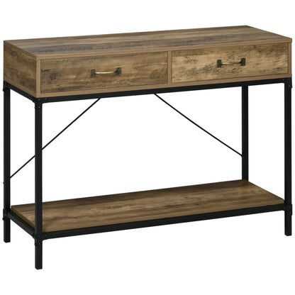 Console vintage avec tiroirs rangement 99 cm