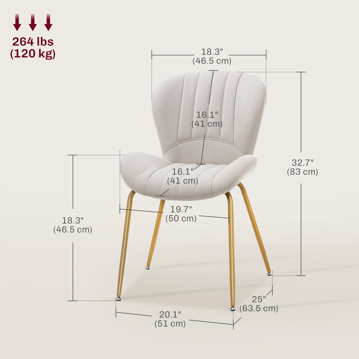 Chaises de salle à manger coquille lot de 2