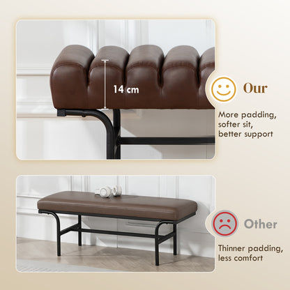 Banc de lit cylindrique en similicuir