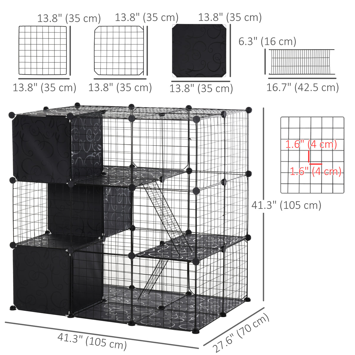 Enclos pour petits animaux modulaire en métal