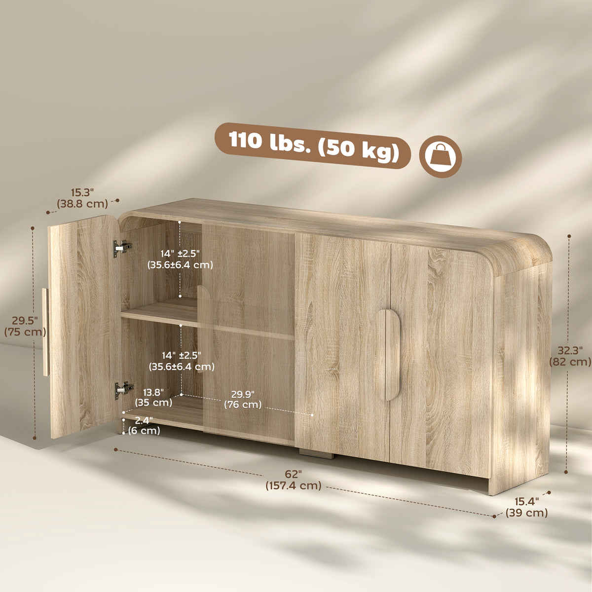 Buffet de cuisine moderne avec portes à fermeture douce