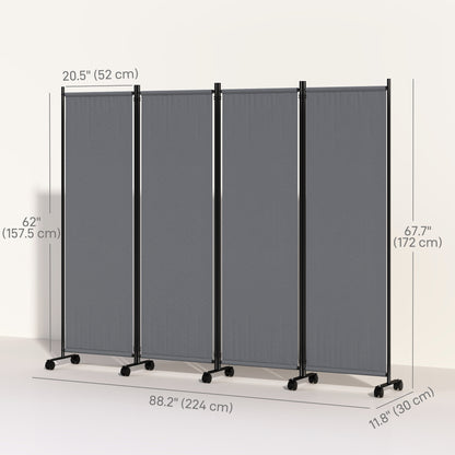 Paravent pliant 4 panneaux polyester