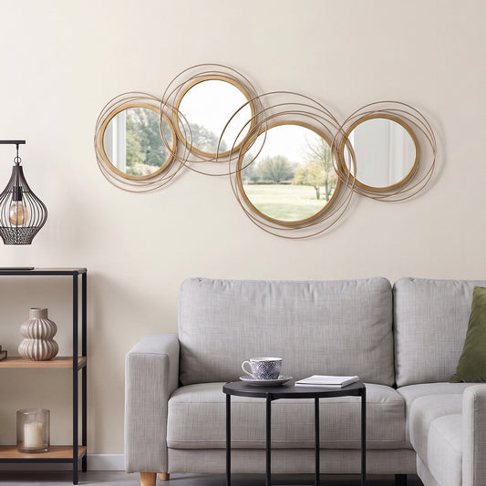 Décoration murale design cercles miroir