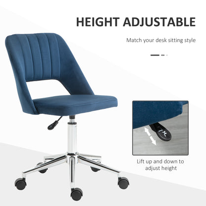Chaise de bureau mi-hauteur velours forme festonnée pivotante