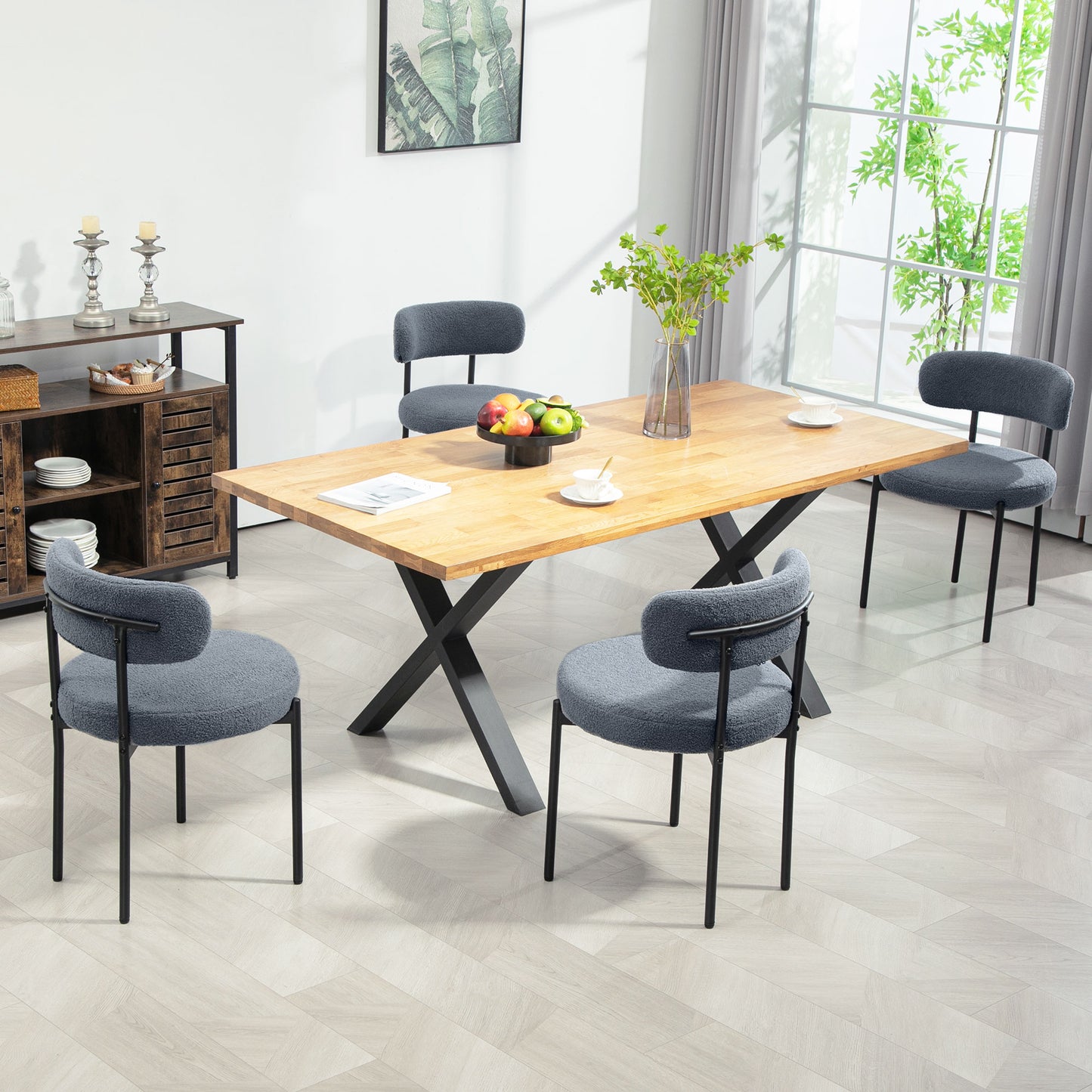 Chaises de salle à manger modernes rembourrées ensemble de 4
