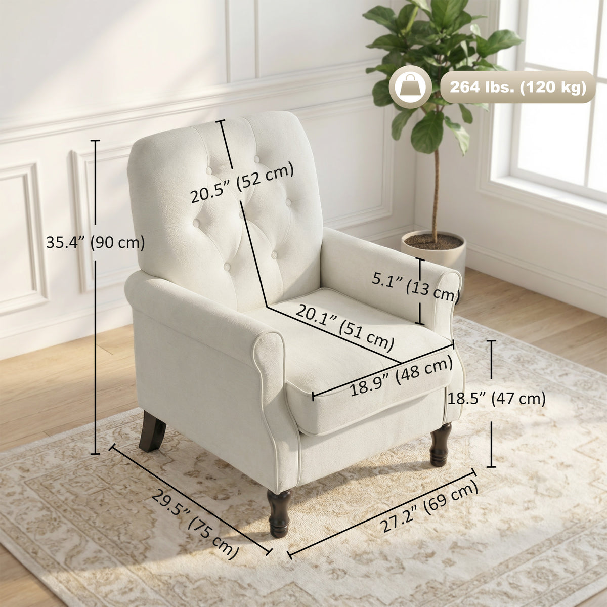 Fauteuil d'appoint style moderne du milieu du siècle