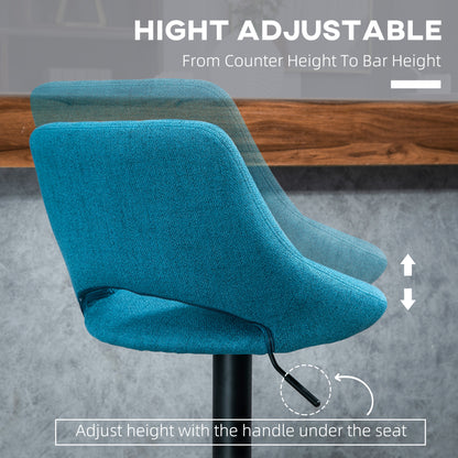 Tabourets de bar pivotants ajustables en lin — Ensemble de 2