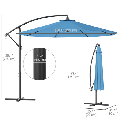 Parasol déporté patio 10 pieds cantilever avec base croisée
