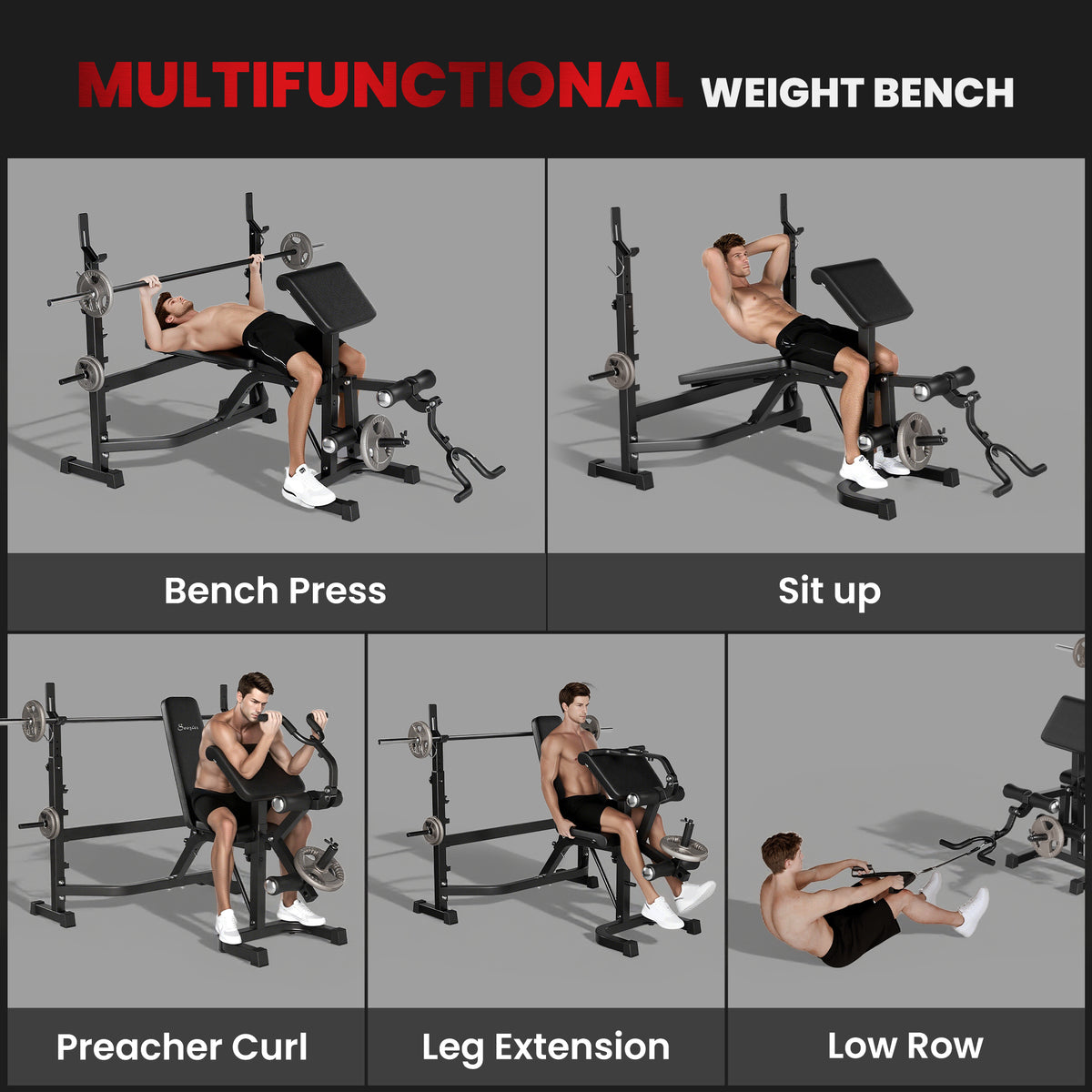 Banc de musculation réglable avec support à squat