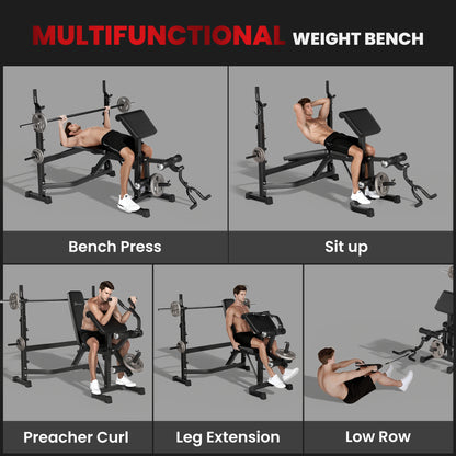 Banc de musculation réglable avec support à squat