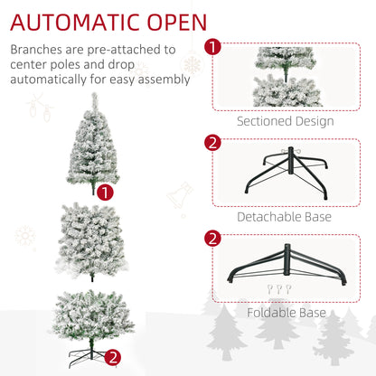 Sapin de Noël artificiel mince enneigé avec lumières DEL
