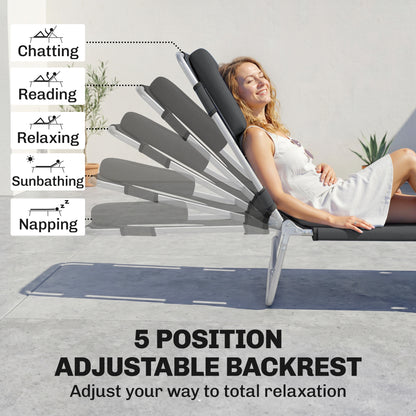 Chaise longue pliante avec trou facial 5 positions
