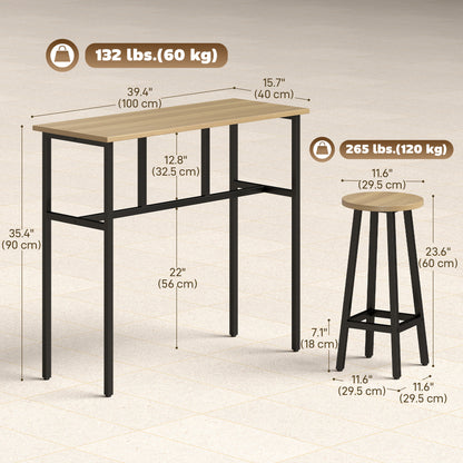 Ensemble bar 6 pièces avec 2 tables et 4 tabourets