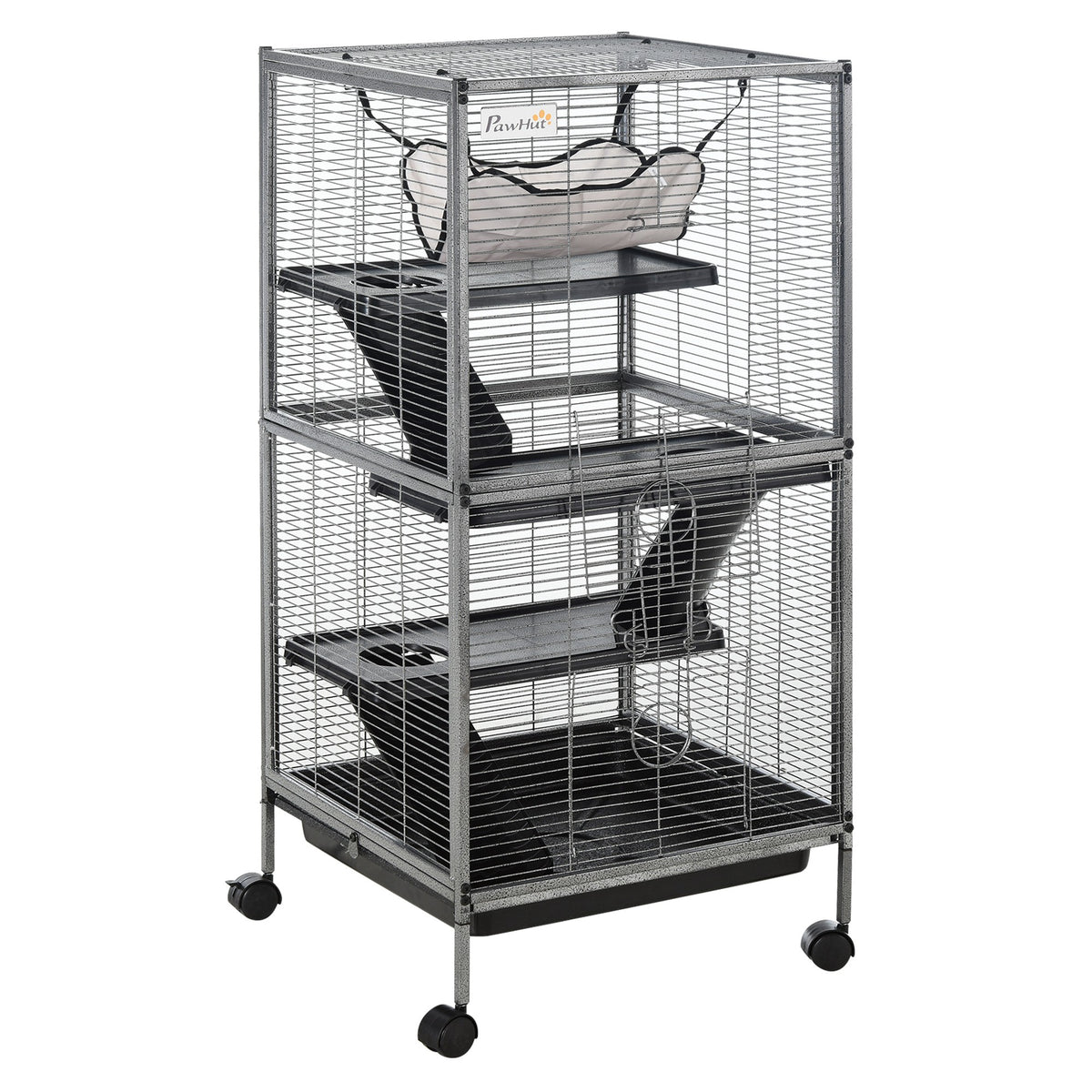 Cage à roulettes pour petits animaux 4 niveaux