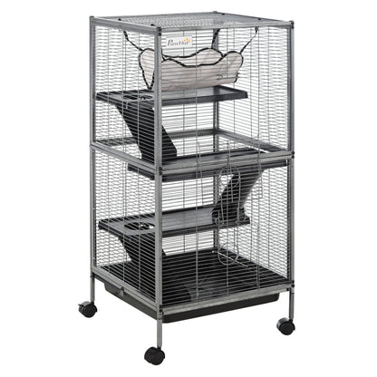 Cage à roulettes pour petits animaux 4 niveaux