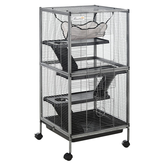 Cage à roulettes pour petits animaux 4 niveaux