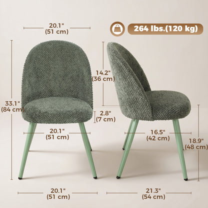 Chaises de salle à manger velours ensemble de 2
