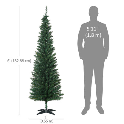 Sapin de Noël artificiel mince style crayon 6 pi