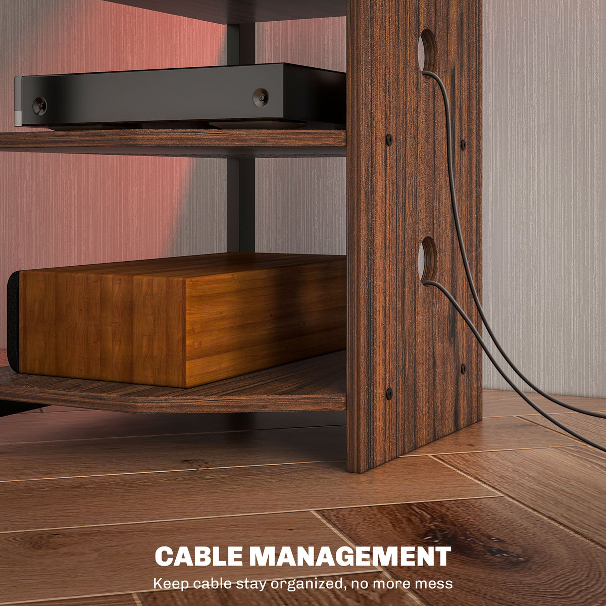Meuble TV d'angle LED avec rangement
