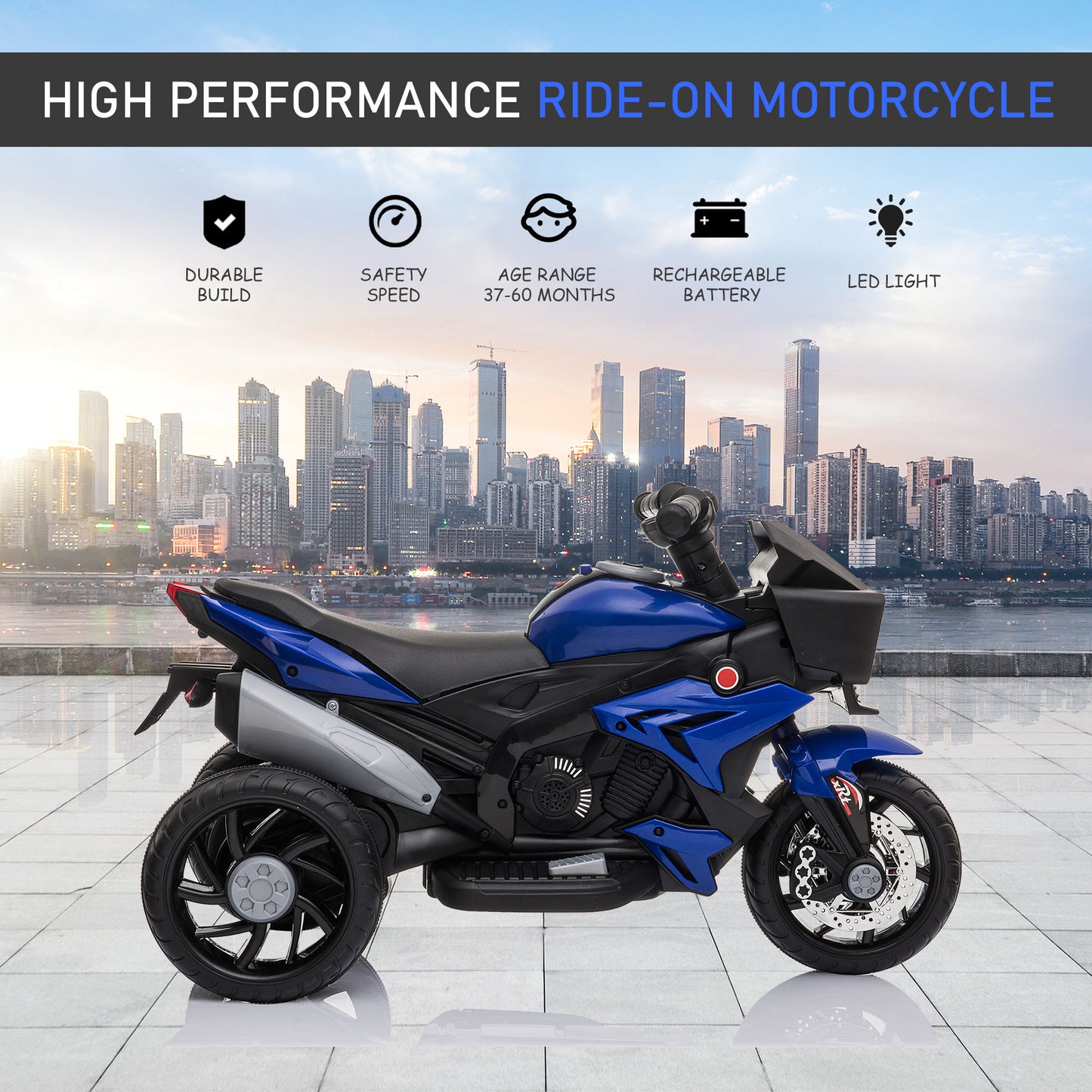 Moto électrique pour enfants 6V avec pédales musique phares