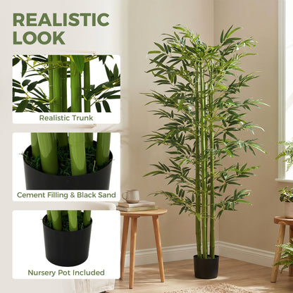 Arbre de bambou artificiel en pot — Vert