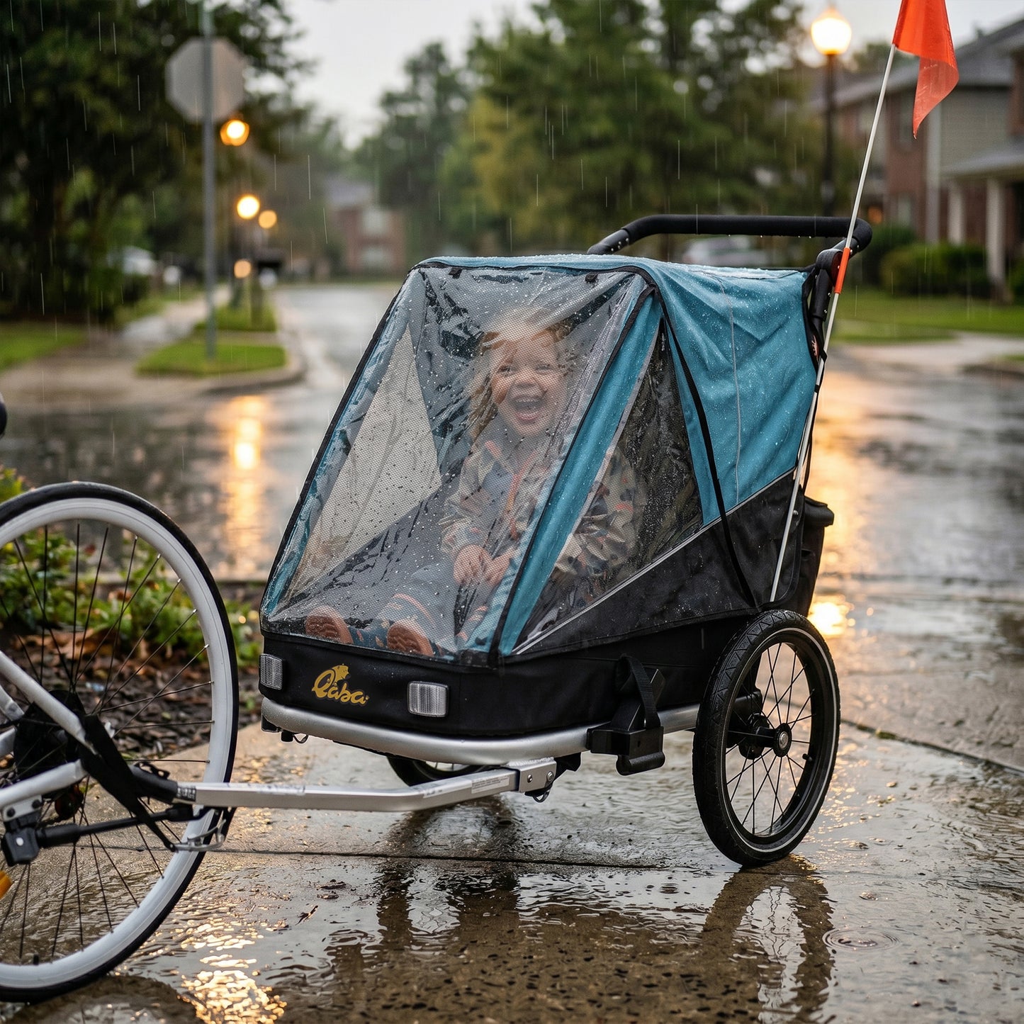 Remorque vélo 3-en-1 enfant pliable avec siège inclinable