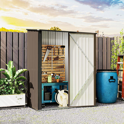 Abri de jardin en acier galvanisé avec porte verrouillable