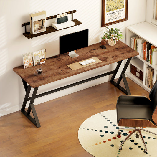 Bureau d'ordinateur industriel style rustique