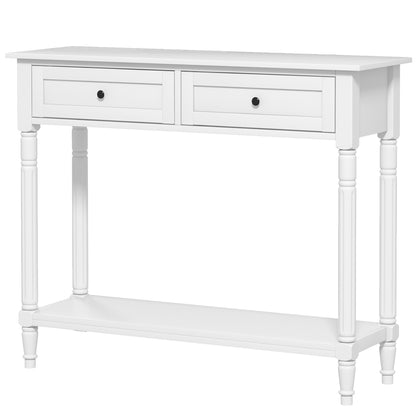 Table console d'entrée avec 2 tiroirs et étagère