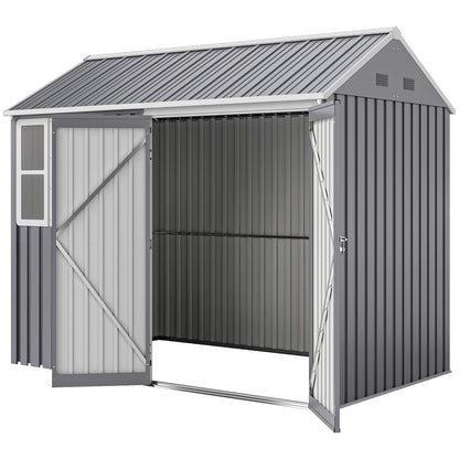 Abri de jardin métallique 2,6 m x 1,7 m — gris