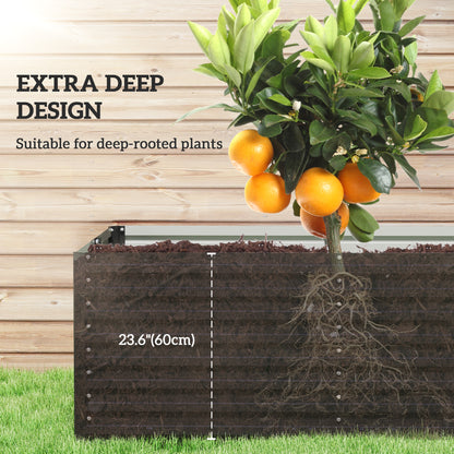 Bac de jardinage surélevé galvanisé extra profond 240x120x60cm