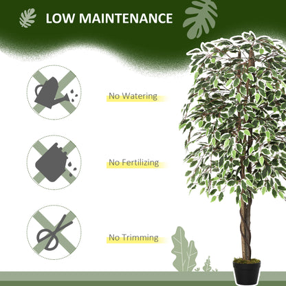 Ficus artificiel réaliste en pot — Vert