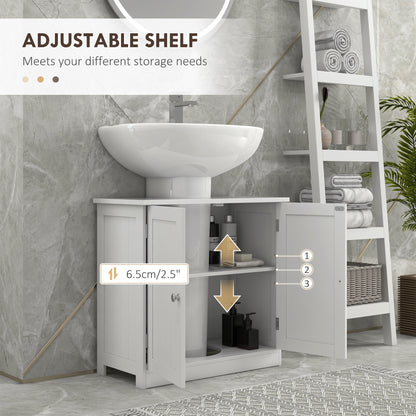 Meuble-lavabo sous évier avec 2 portes et tablette