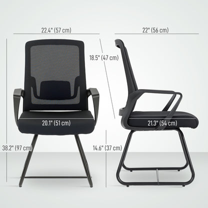 Chaise de bureau sans roulettes support lombaire mesh