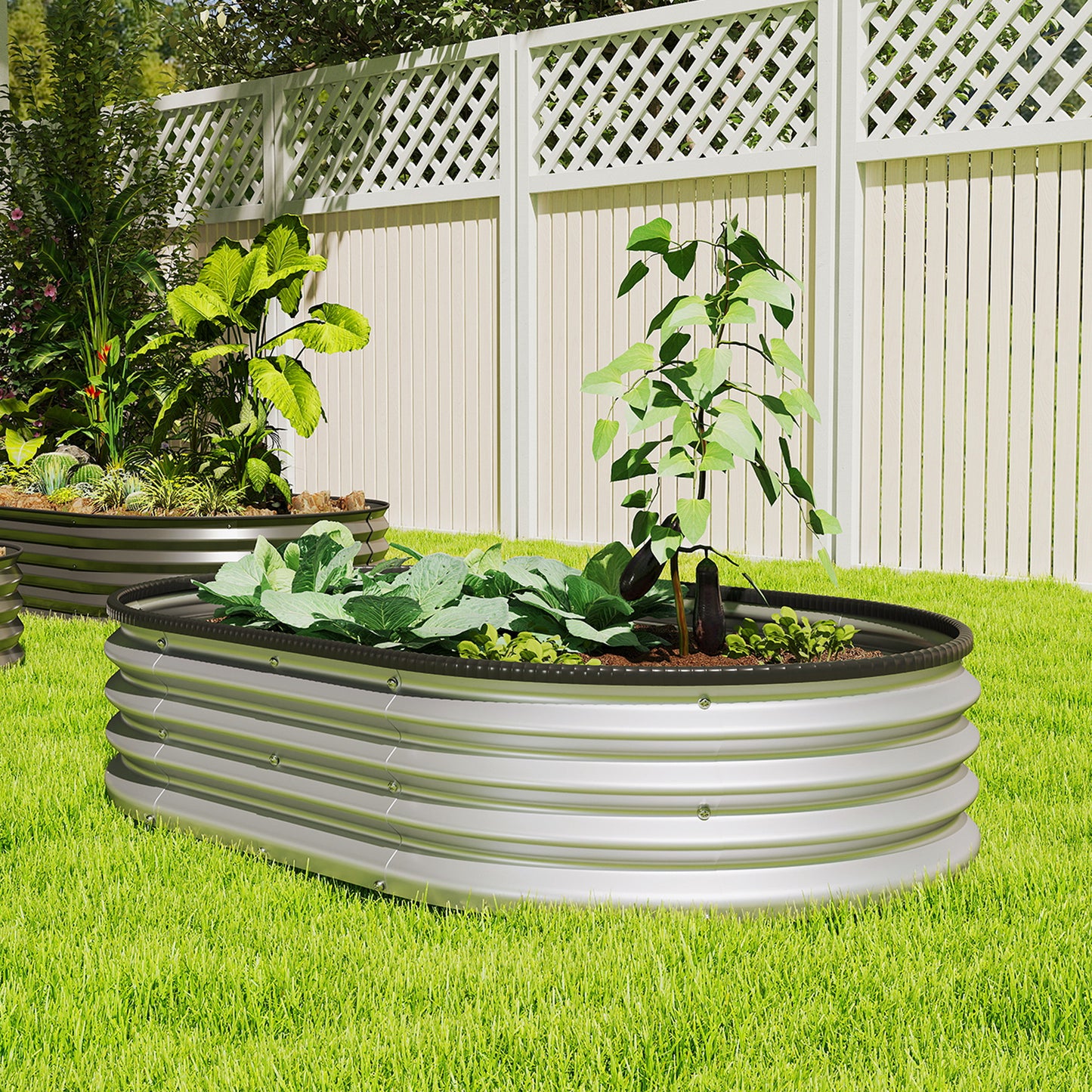 Jardinière surélevée galvanisée modulaire