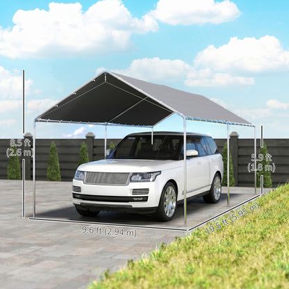 Abri automobile 10' acier galvanisé