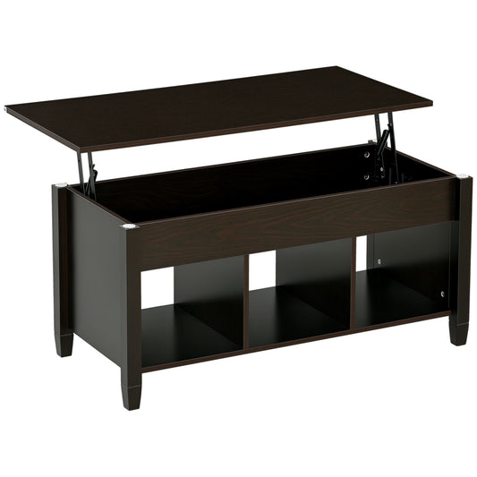 Table de salon à plateau relevable Aosom avec rangements - 104 cm