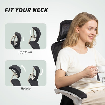 Chaise de bureau ergonomique avec support lombaire ajustable et appui-tête