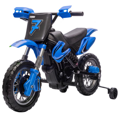 Moto électrique pour enfants 12V avec roulettes d'entraînement
