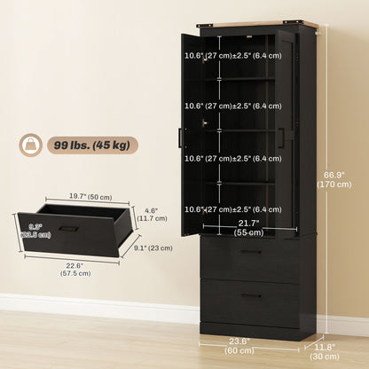 Armoire de cuisine haute 4 niveaux avec tiroirs