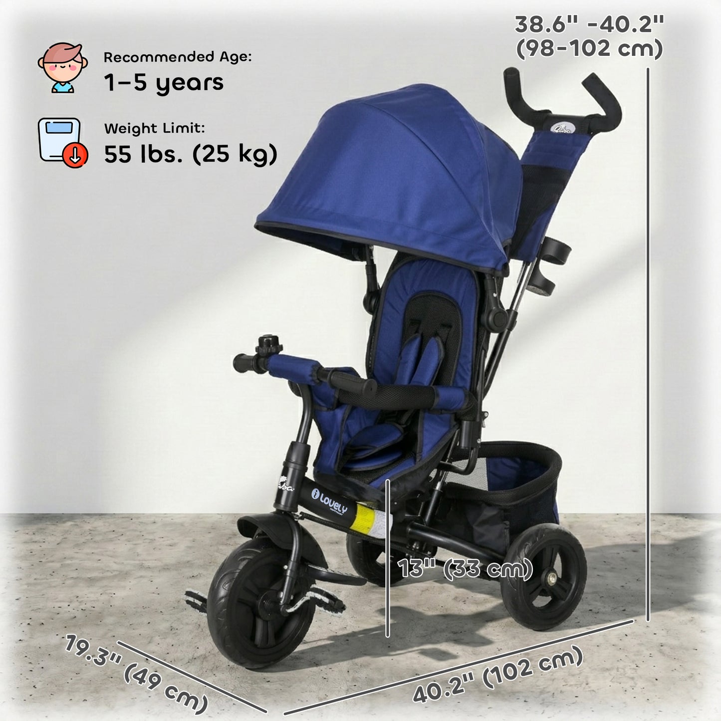 Tricycle évolutif 6 en 1 pour tout-petits 1-5 ans