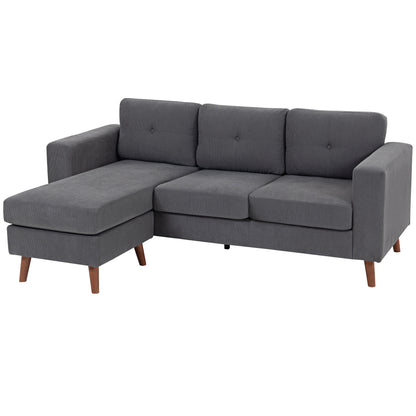 Sofa sectionnel en velours côtelé avec chaise longue réversible