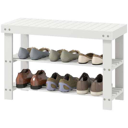 Banc de rangement pour chaussures en bambou