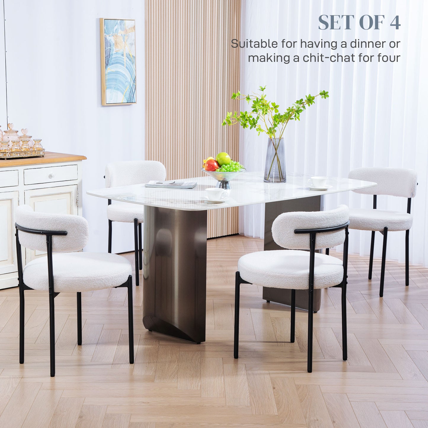 Chaises de salle à manger modernes rembourrées ensemble de 4