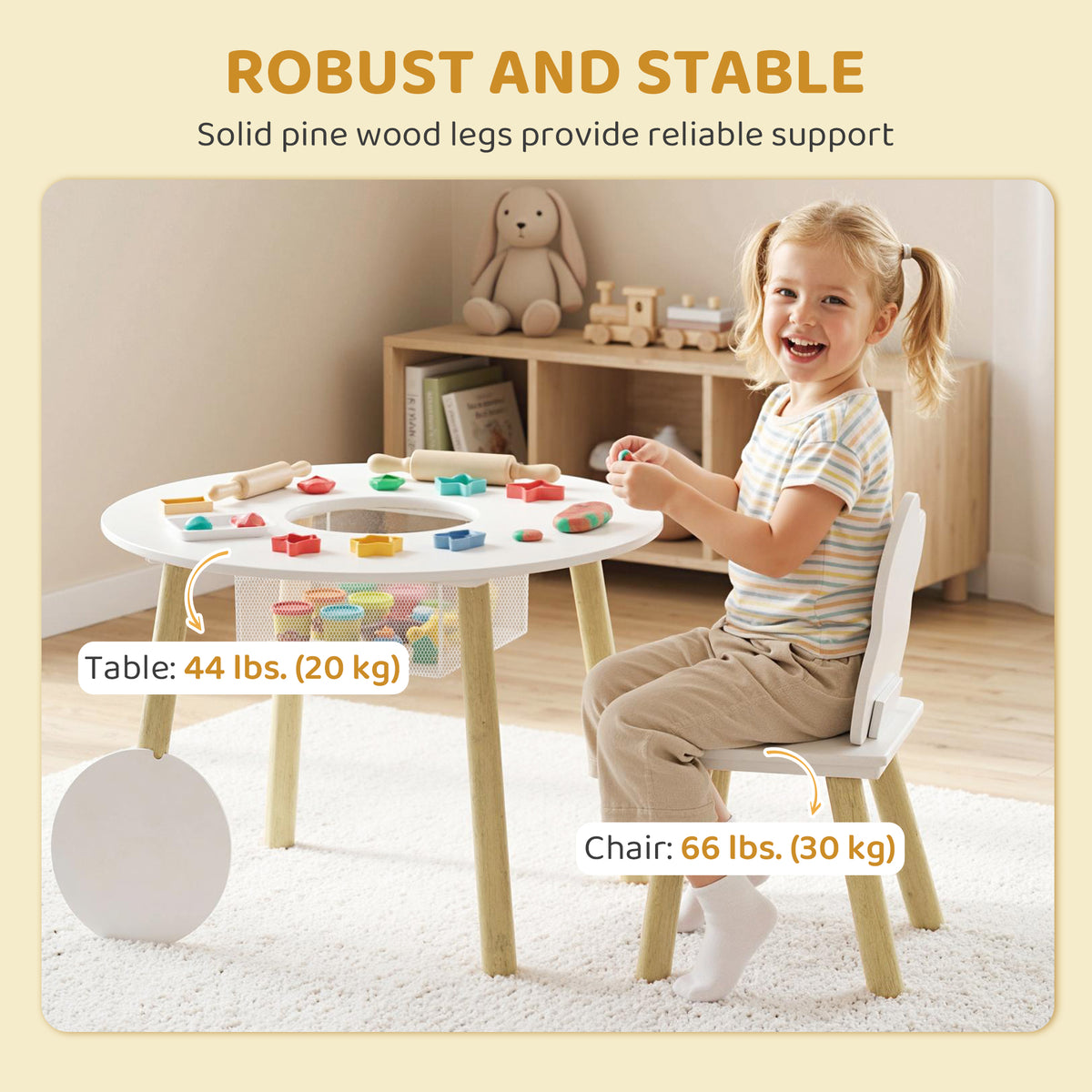 Ensemble table et chaises pour enfants nuage — Lot de 3